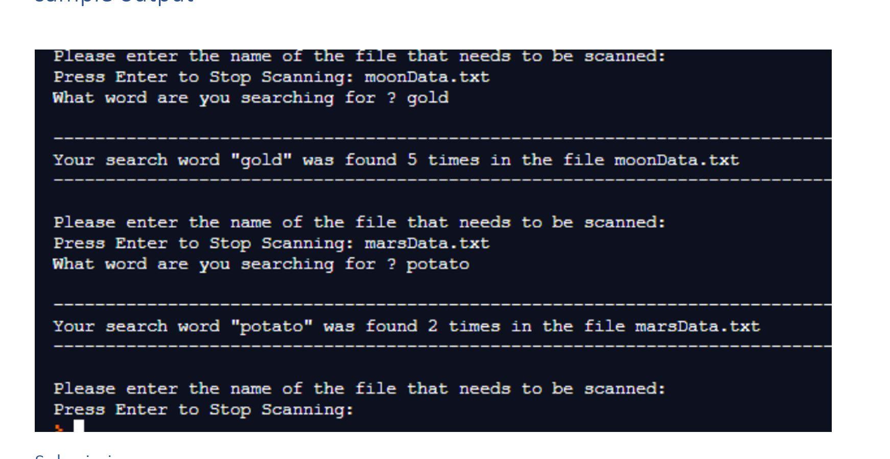 Write a JAVA program to search for a word in a | Chegg.com