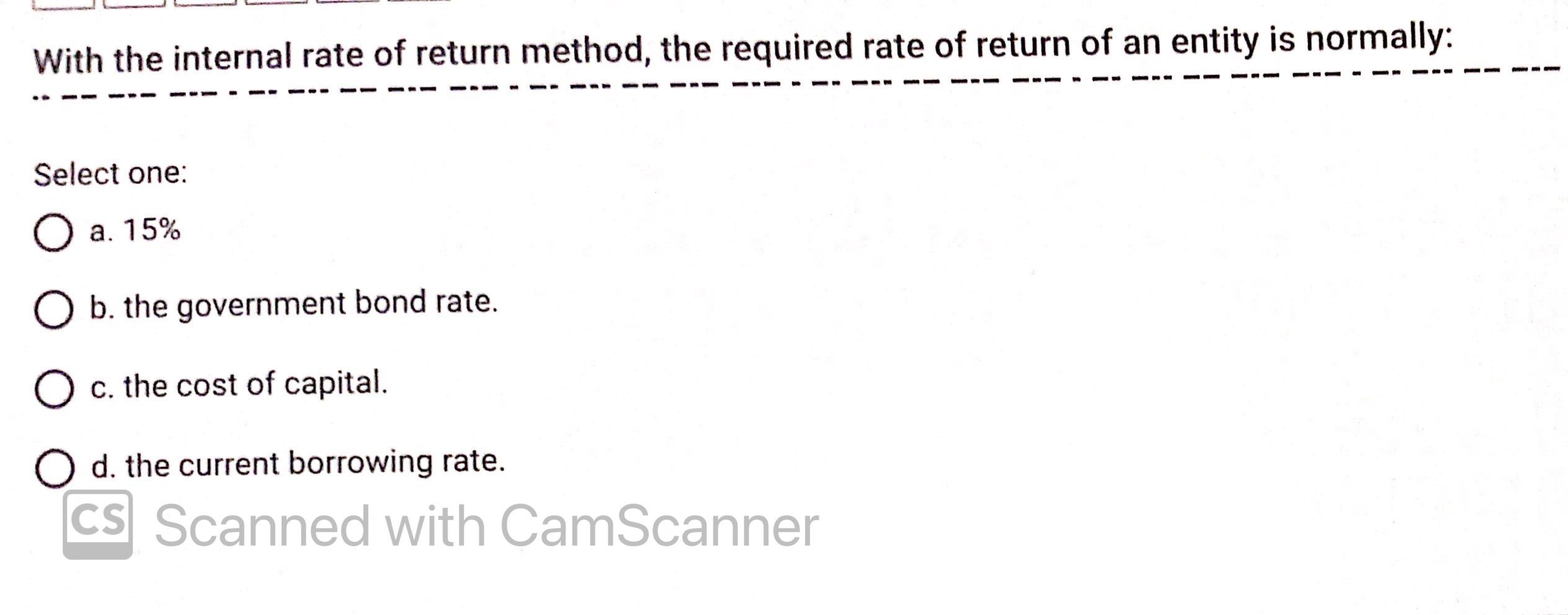 Solved The two cash flow measures that overcome the time | Chegg.com