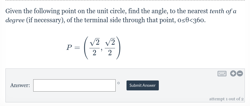 Solved Given The Following Point On The Unit Circle, Find | Chegg.com