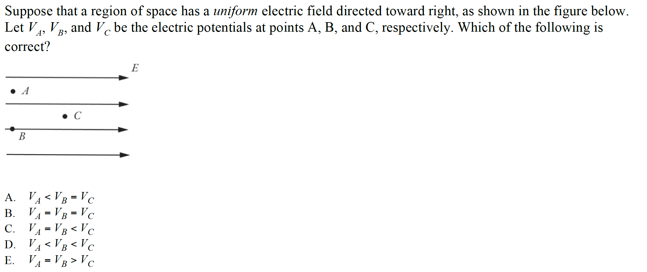 Solved Suppose that a region of space has a uniform electric | Chegg.com