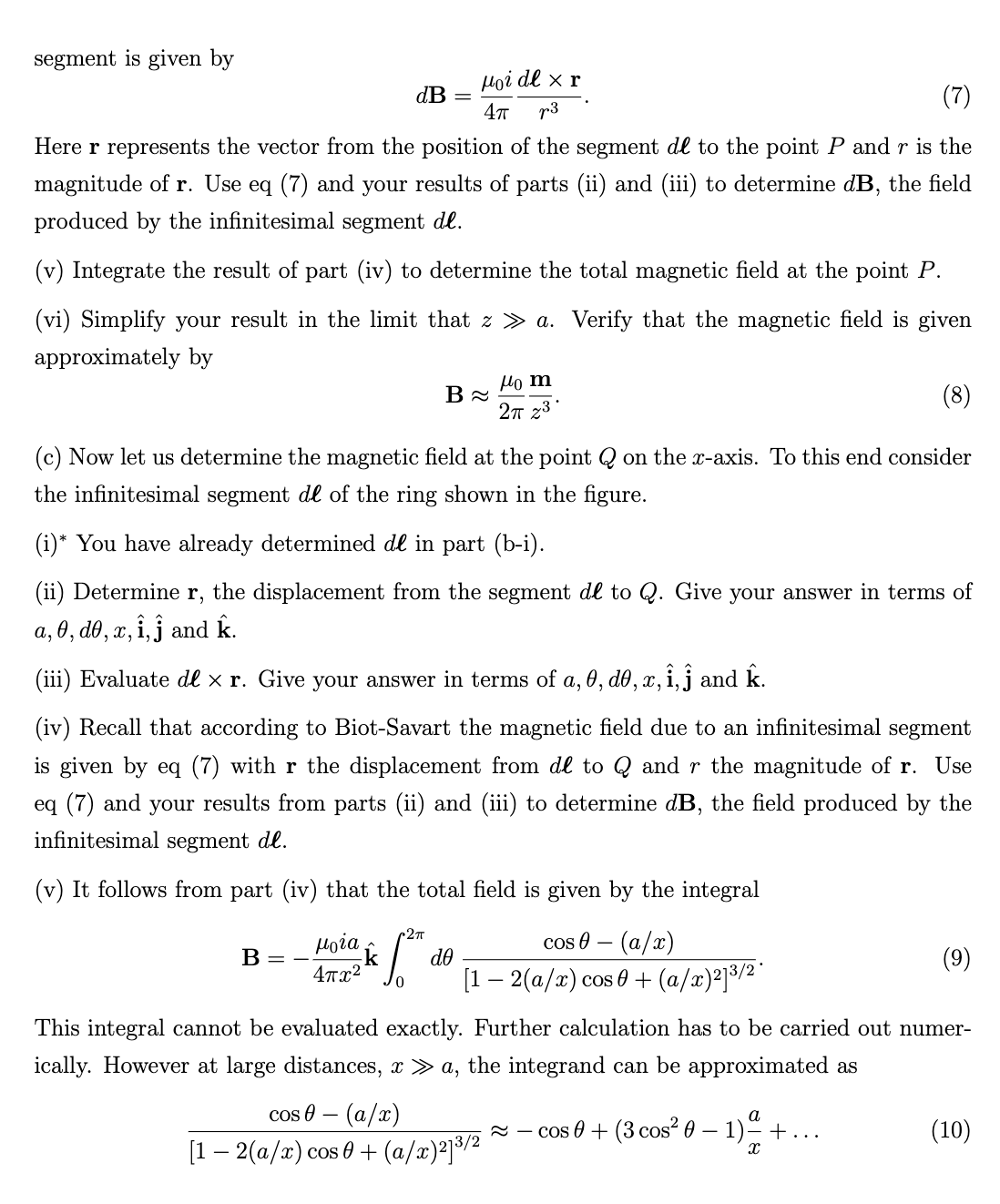 Solved 6. Circular loop. A circular loop of wire of radius r | Chegg.com