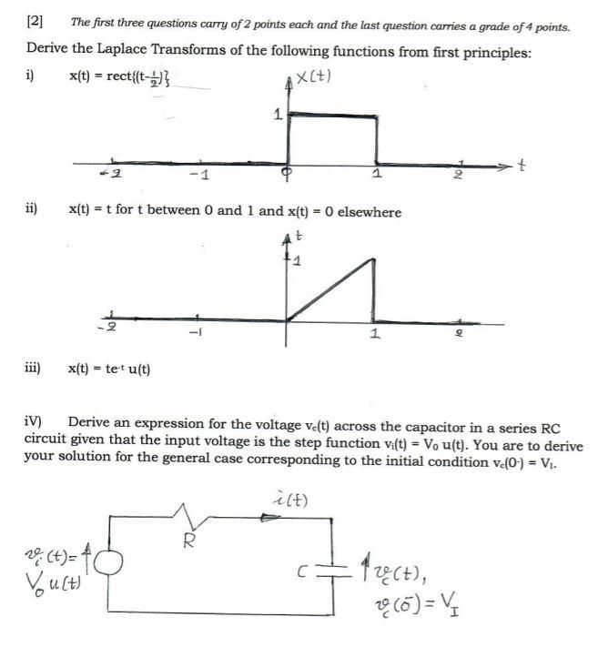 Solved [2] The first three questions carry of 2 points each | Chegg.com