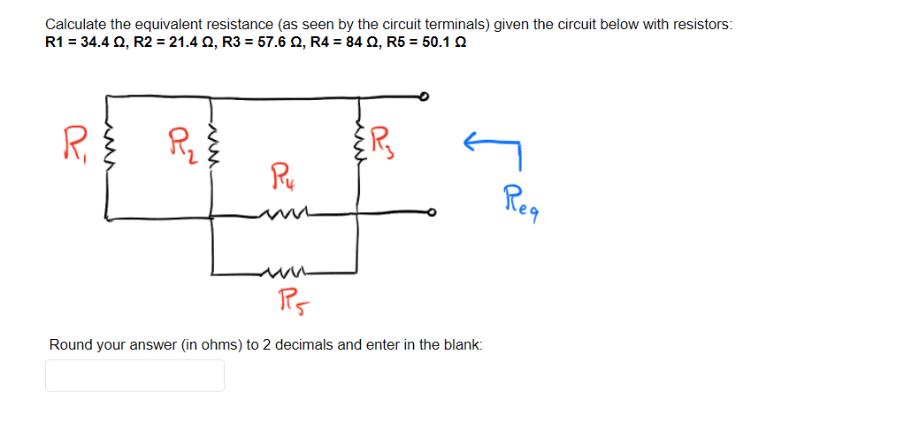 Solved Calculate the equivalent resistance (as seen by the | Chegg.com