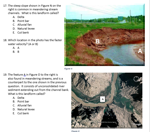 Solved Landforms 15. Figure L to the right shows the mouth