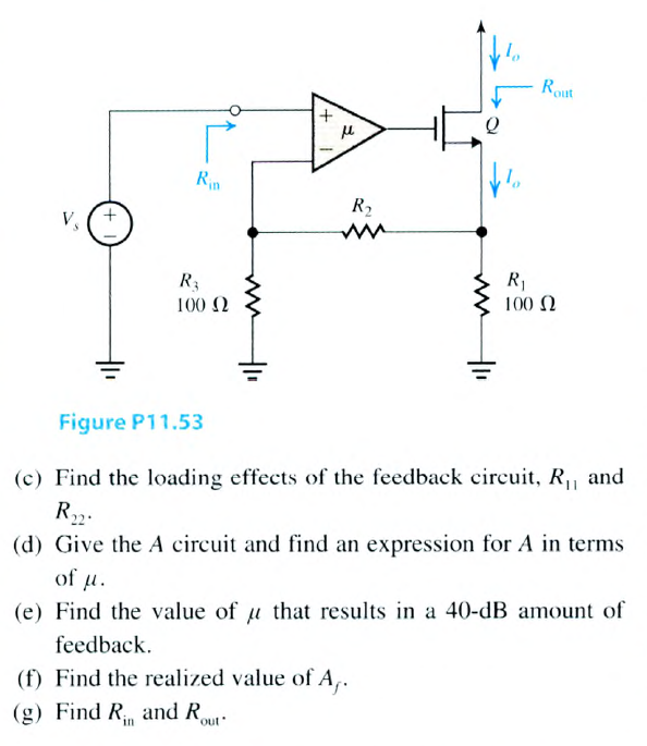 Solved D 11.53 The feedback transconductance amplifier in