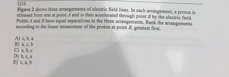 Solved Q16. Figure 2 shows three arrangements of electric | Chegg.com