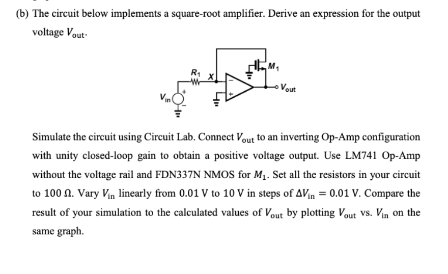 Analog Computation with Transistors and Op-Amps (a) | Chegg.com