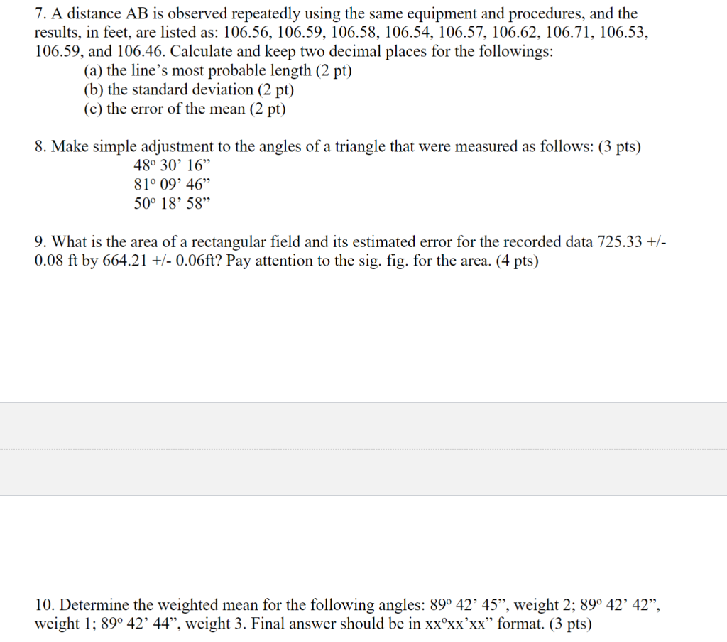 7. A Distance AB Is Observed Repeatedly Using The | Chegg.com