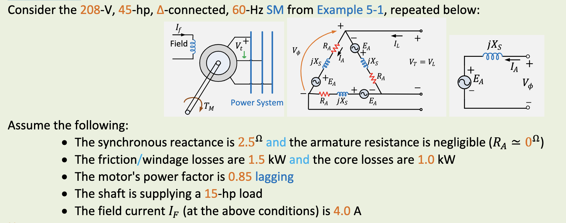 Solved Assume the following: - The synchronous reactance is | Chegg.com