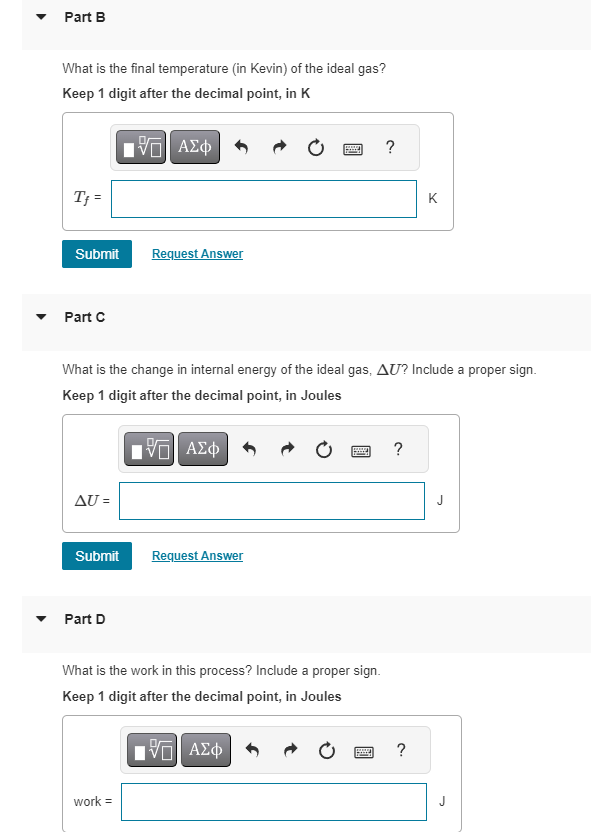 Solved An Ideal Monatomic Gas Of 2.3 Mol Moles Is Held In A | Chegg.com