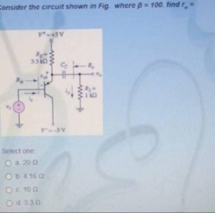 Solved Consider the circuit shown in Fig. where ß = 100. | Chegg.com