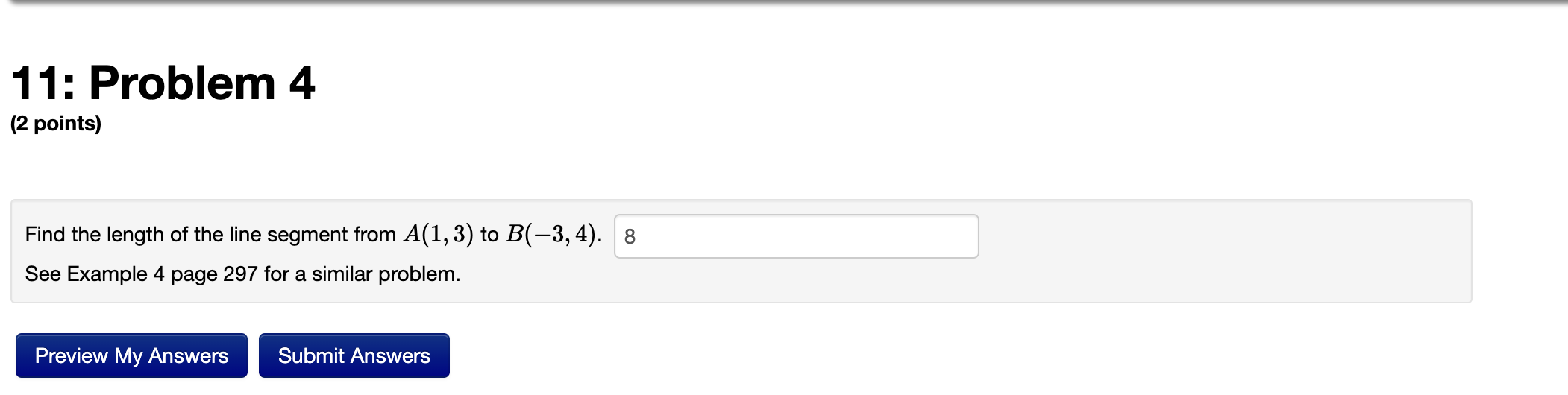 Solved Find the length of the line segment from A(1,3) to | Chegg.com
