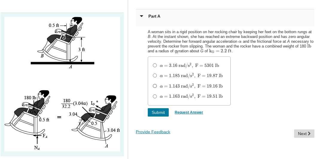 Solved A woman sits in a rigid position on her rocking chair