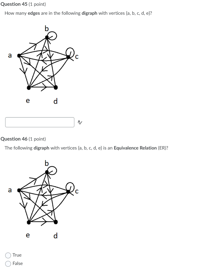 Solved Question 45 (1 point) How many edges are in the | Chegg.com