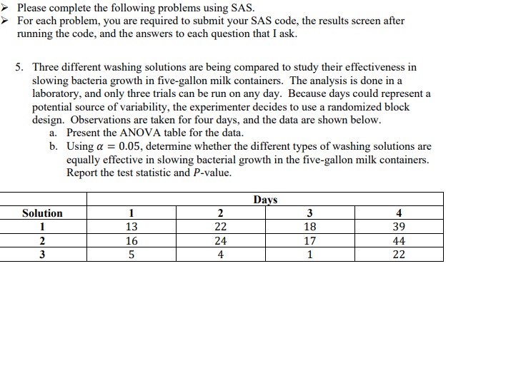 Solved Please complete the following problems using SAS. | Chegg.com