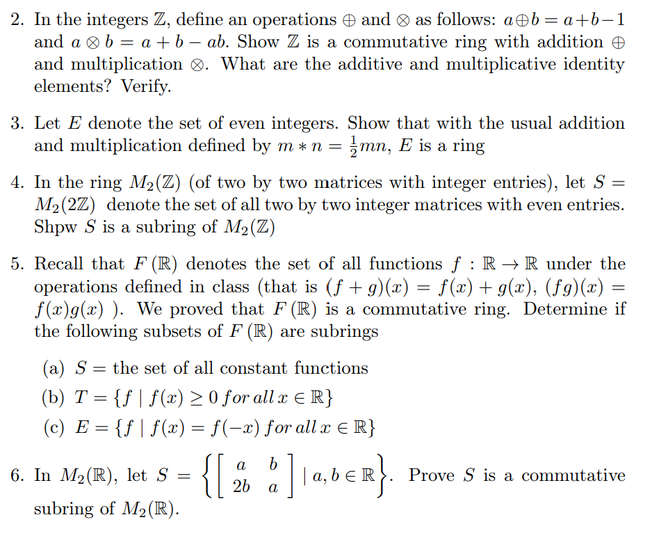 Solved = 2. In the integers Z, define an operations and ♡ as | Chegg.com