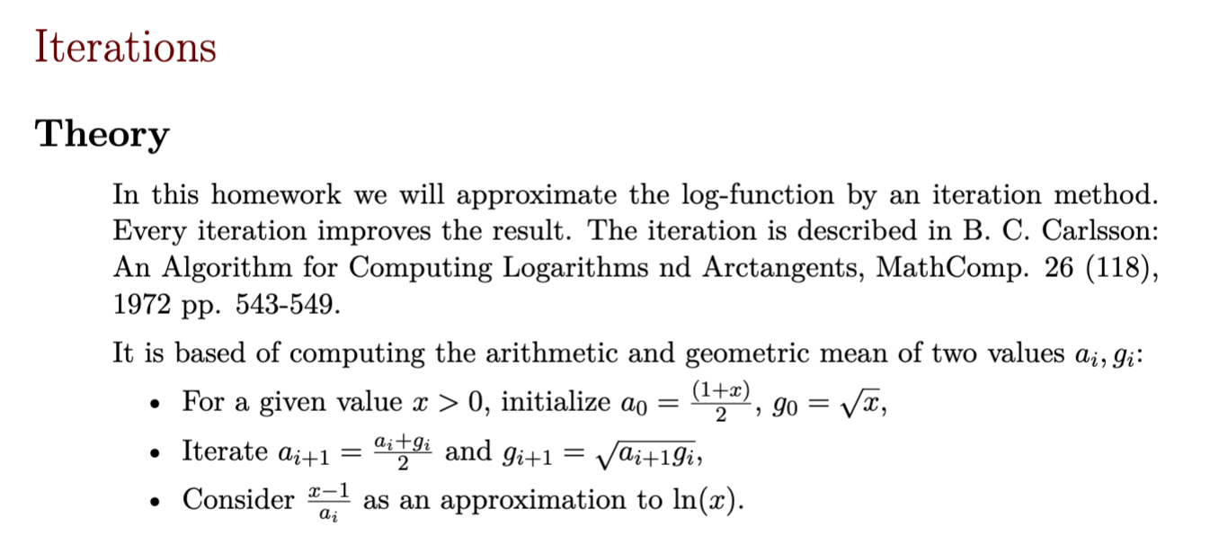 Solved Iterations Theory In this homework we will | Chegg.com