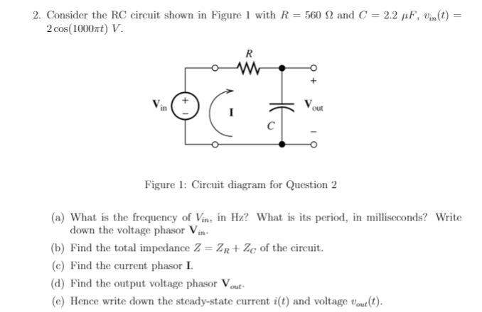 Solved 2. Consider the RC circuit shown in Figure 1 with R = | Chegg.com