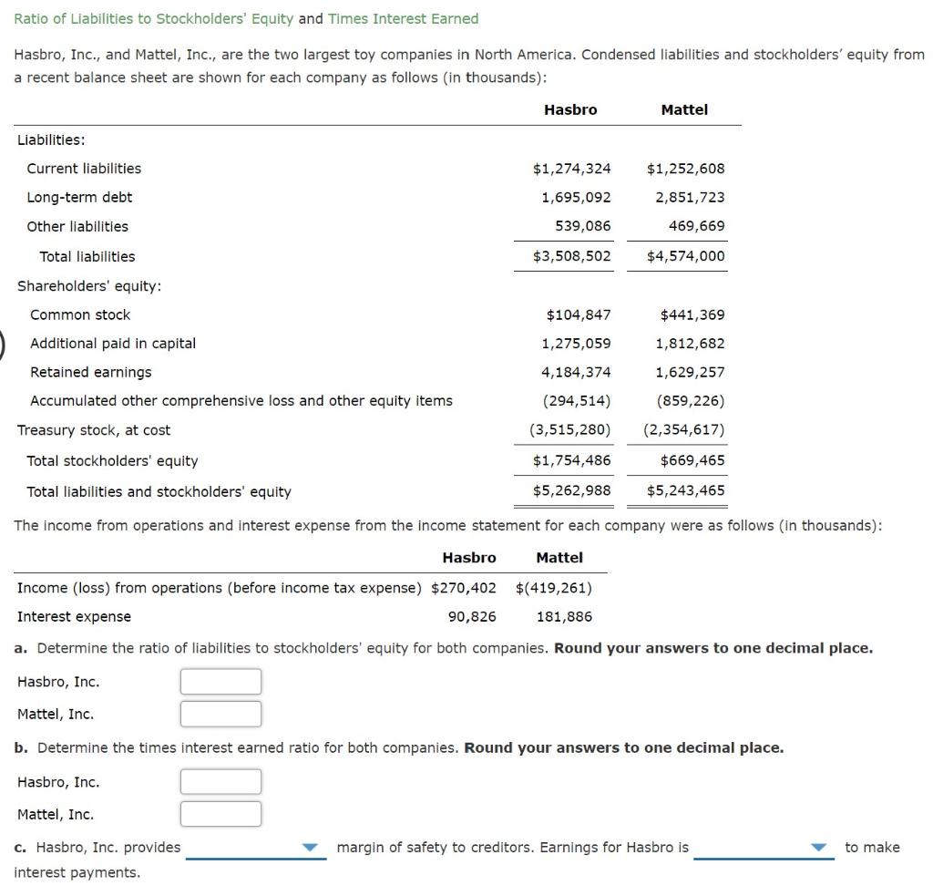 solved-ratio-of-liabilities-to-stockholders-equity-and-chegg