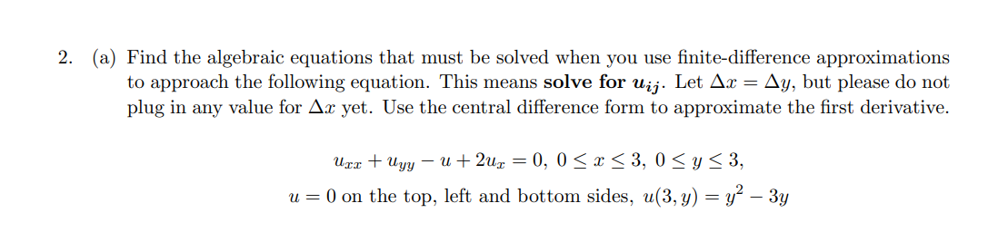 Solved 2. (a) Find the algebraic equations that must be | Chegg.com