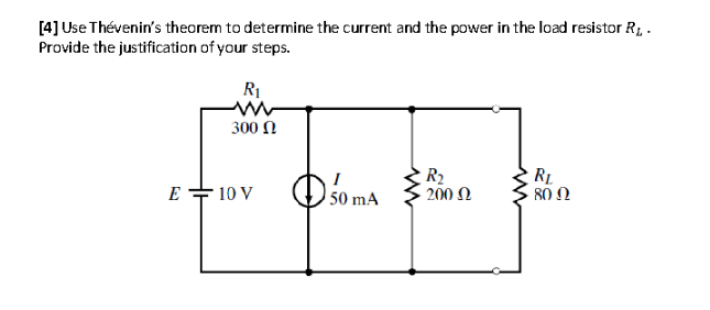 Solved [4] Use Thévenin's theorem to determine the current | Chegg.com
