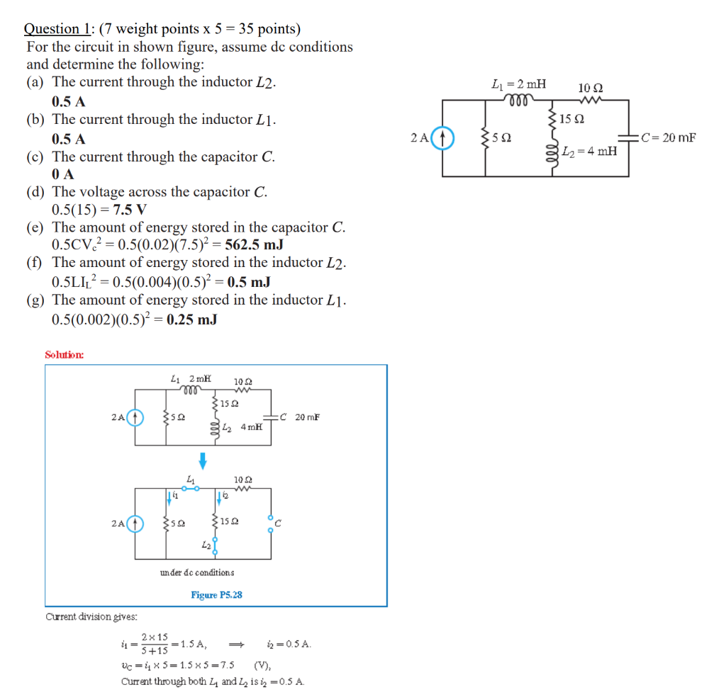 Solved Question 1: (7 weight points x 5 = 35 points) For the | Chegg.com