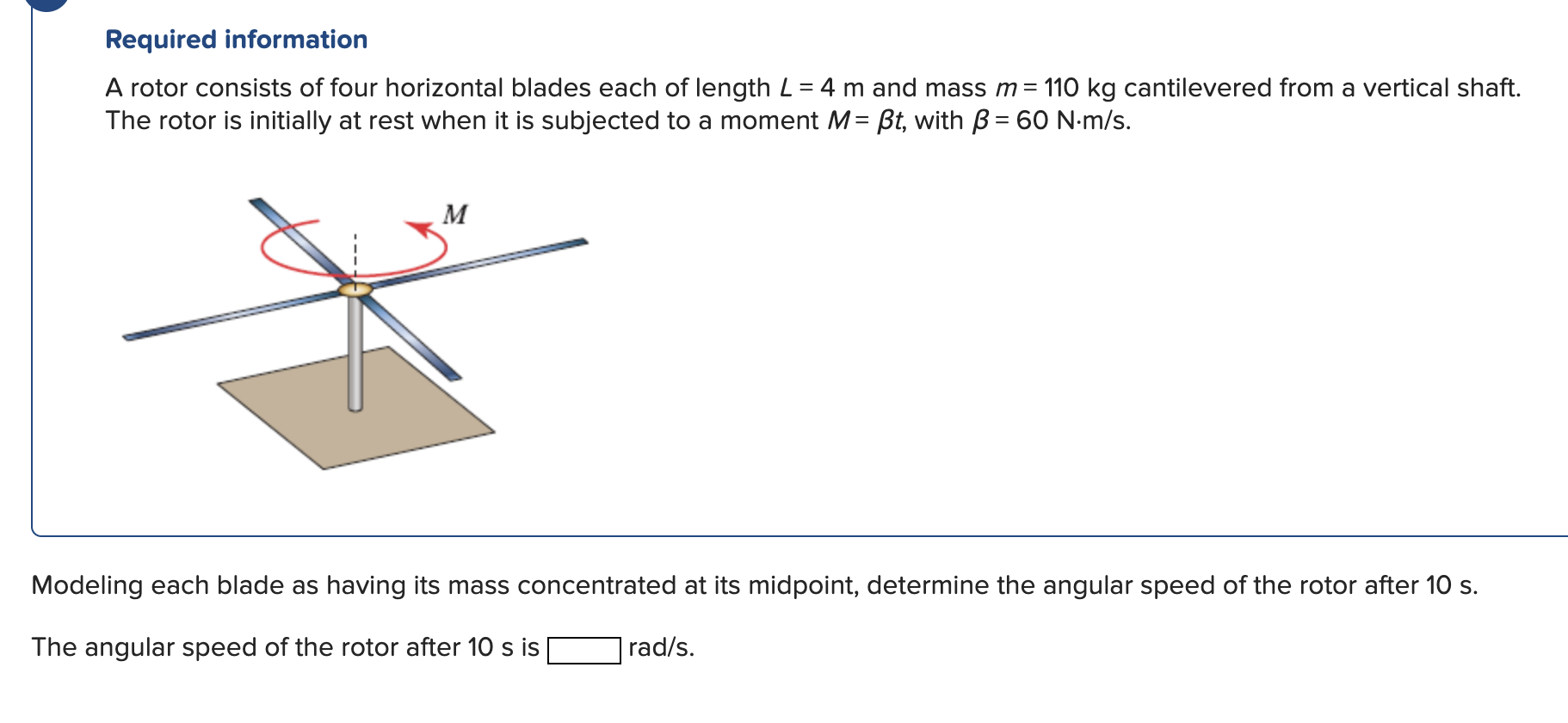Solved Required information A rotor consists of four | Chegg.com