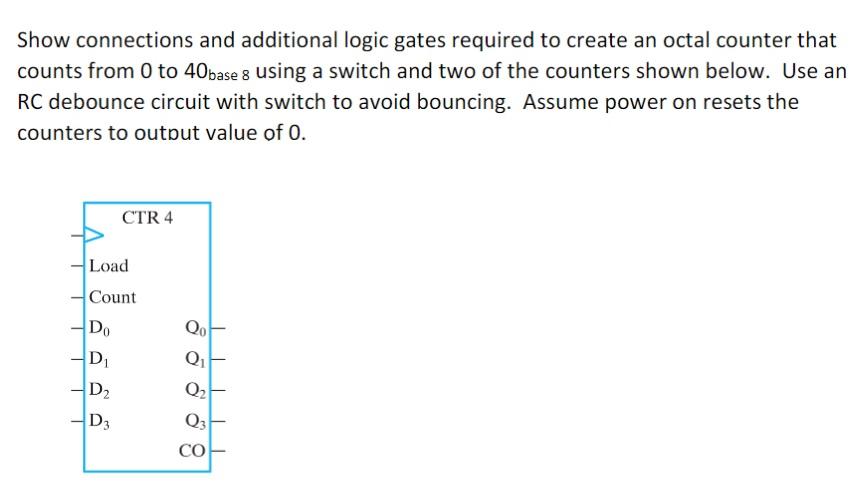 Solved Show connections and additional logic gates required | Chegg.com