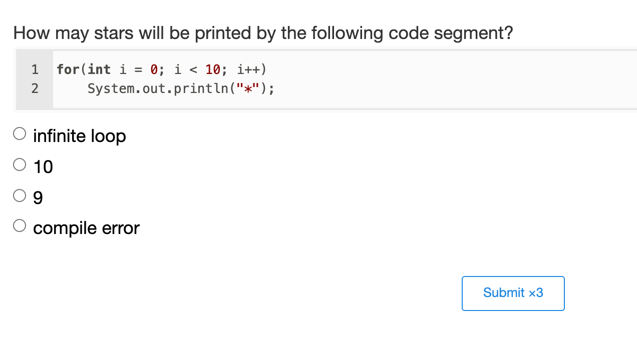 Solved For the following code segment 1 int sum = 0; 2 3 | Chegg.com