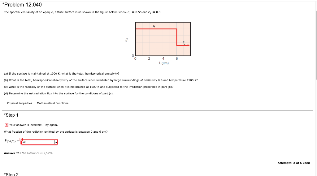 Solved *Problem 12.040 The Spectral Emissivity Of An Opaq...