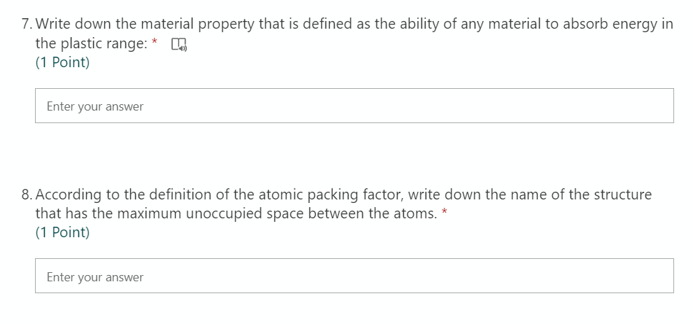 Solved 7. Write Down The Material Property That Is Defined | Chegg.com