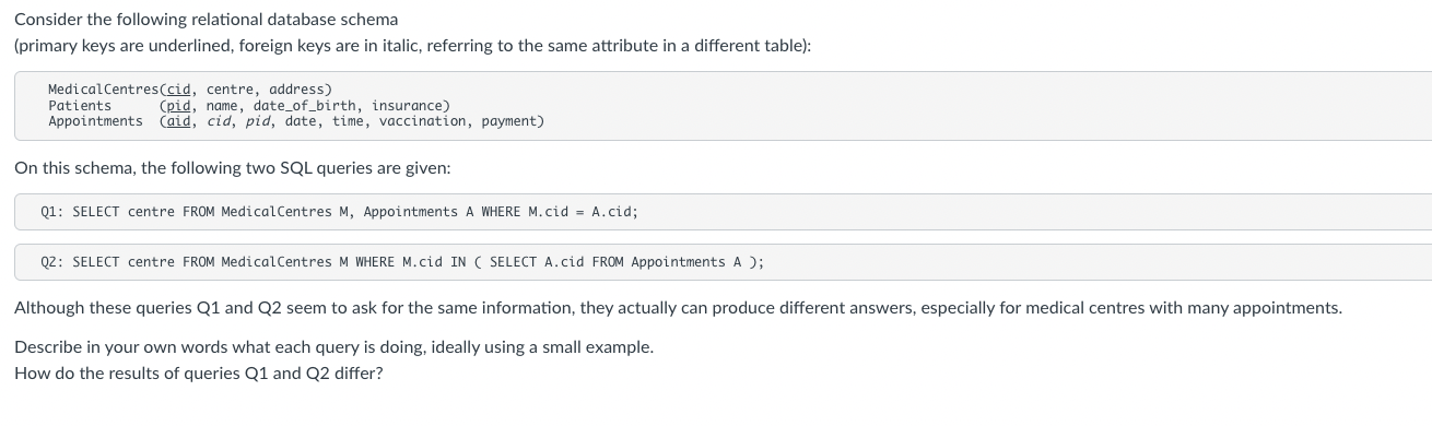 Solved Consider the following relational database schema | Chegg.com