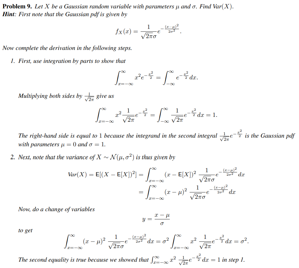 Solved Problem 9. Let X be a Gaussian random variable with | Chegg.com