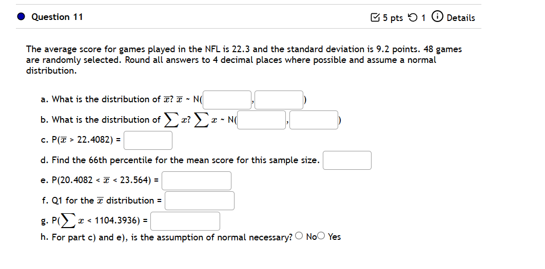 The average score for games played in the NFL is 22.3