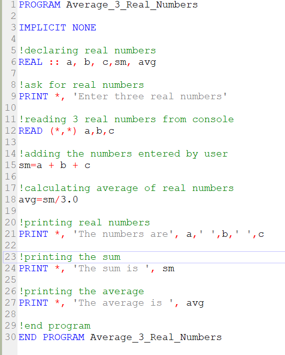 Solved Modify the program above, so that the average is | Chegg.com