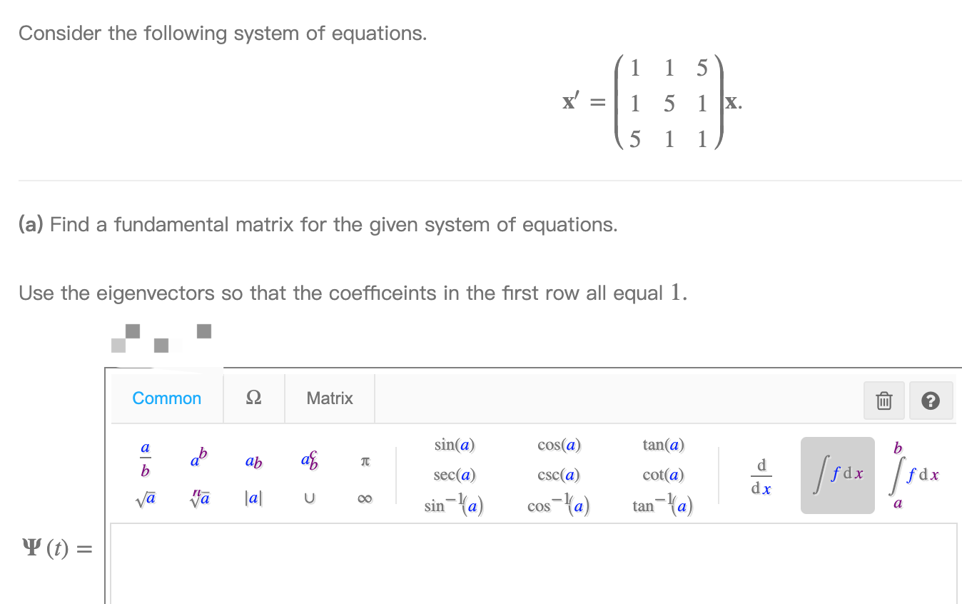 Solved Consider the following system of equations. 11 1 51 | Chegg.com