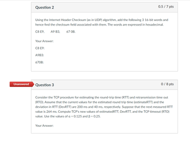 Solved Using The Internet Header Checksum (as In UDP) | Chegg.com