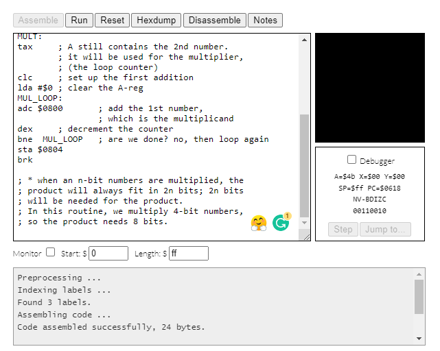 Solved Assemble Run Reset Hexdump Disassemble Notes ;This | Chegg.com