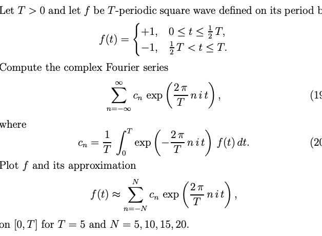 Solved Let T>0 and let f be T-periodic square wave defined | Chegg.com