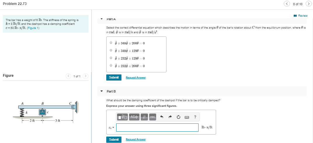 Solved Problem 22.73 8 of 10 > u Review Part A The bar has a | Chegg.com