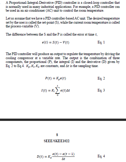 A Proportional-Integral-Derivative (PID) controller | Chegg.com