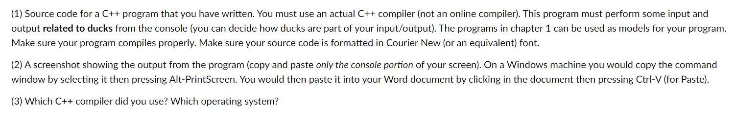 Solved (1) Source code for a C++ program that you have | Chegg.com