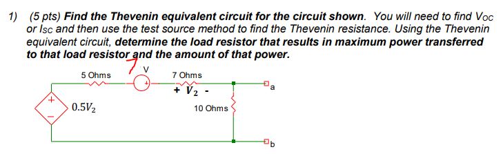 Solved ) Find the Thevenin equivalent circuit for the | Chegg.com