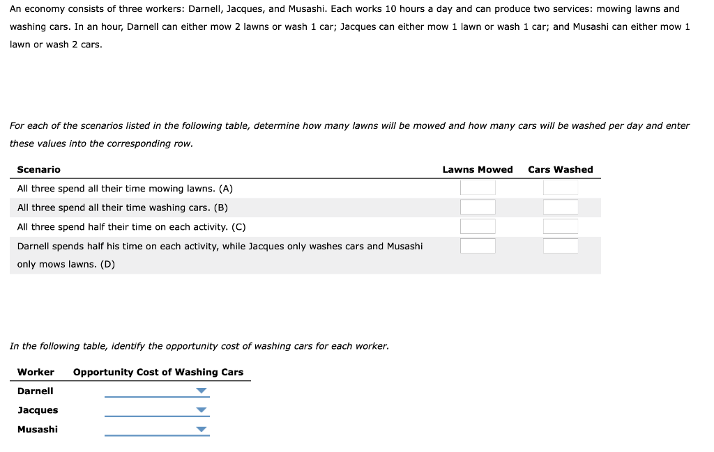 Solved An economy consists of three workers: Darnell, | Chegg.com