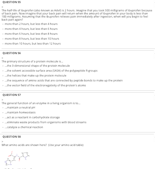 Solved QUESTION 55 The halflife of ibuprofen (also known as