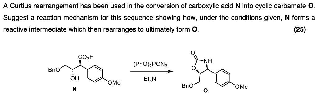 Solved A Curtius rearrangement has been used in the | Chegg.com