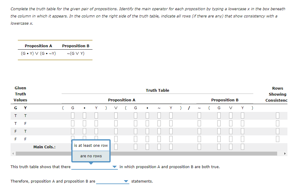 Solved Complete The Truth Table For The Given Pair Of | Chegg.com