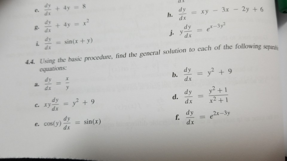 Solved Dy 4y 8 B Dx Dy Xy 3x 2y 6 G Dy 4y Chegg Com