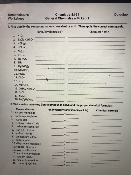 Solved First classify the compound as ionic, covalent or | Chegg.com