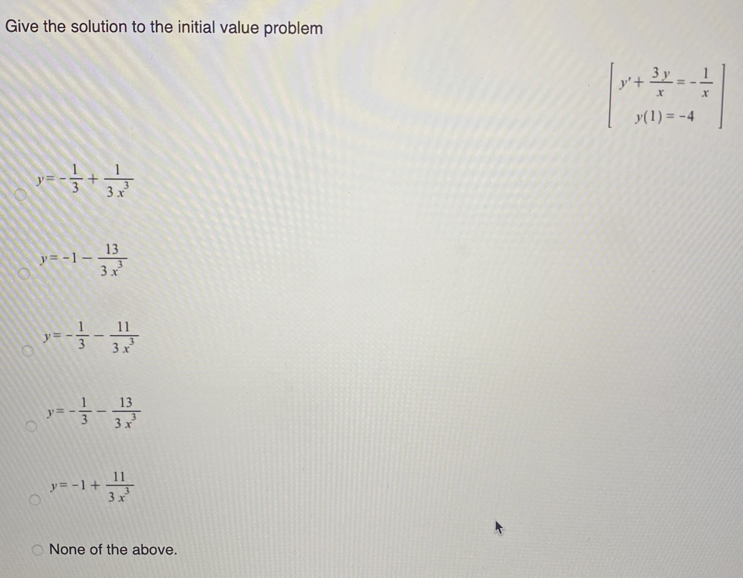 Solved Give the solution to the initial value problem | Chegg.com